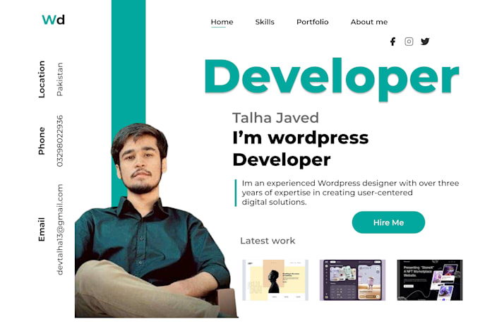 design portfolio wordpress website for freelancers and startups
